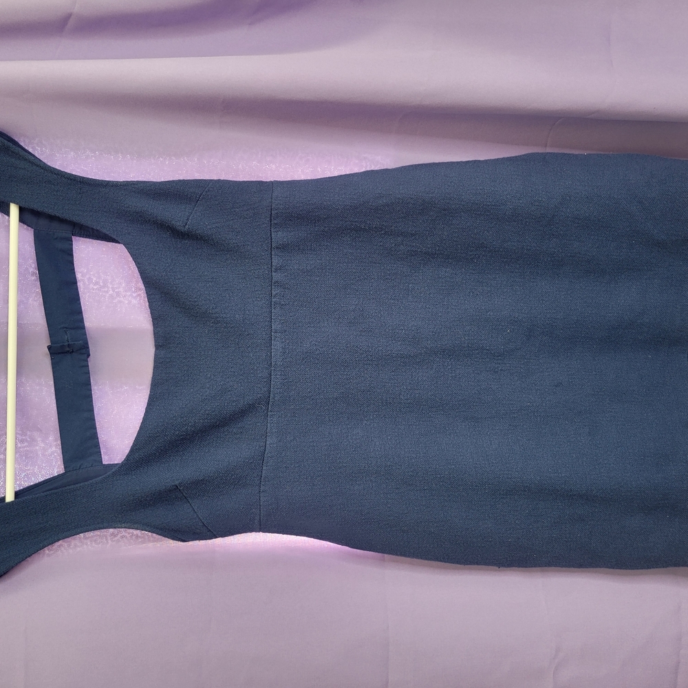Maeve Blue Cocktail Sheath Dress with Halter Neckline